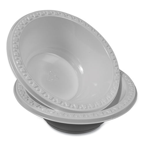 Plastic Dinnerware, Bowl, 12 Oz, White, 125/pack.
