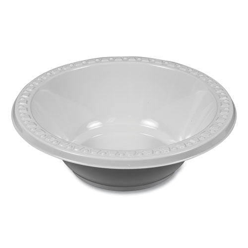 Plastic Dinnerware, Bowl, 12 Oz, White, 125/pack.
