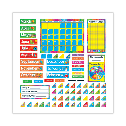 Year Around Calendar Bulletin Board Set,12-month Calendar, 22" X 17", Assorted Colors, 106/set