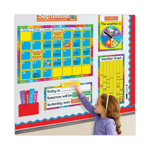Year Around Calendar Bulletin Board Set,12-month Calendar, 22" X 17", Assorted Colors, 106/set