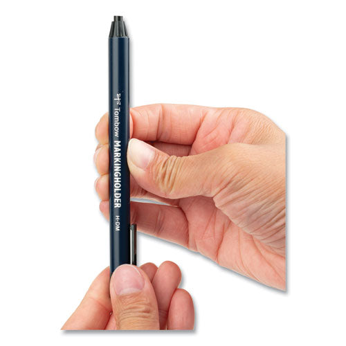 Wax-based Marking Pencil, 4.4 Mm, Black Wax, Navy Blue Barrel, 10/box.