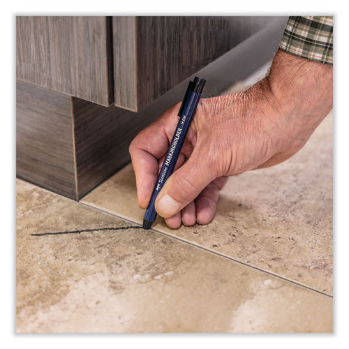 Wax-based Marking Pencil, 4.4 Mm, Black Wax, Navy Blue Barrel, 10/box.