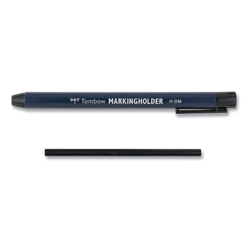 Wax-based Marking Pencil, 4.4 Mm, Black Wax, Navy Blue Barrel, 10/box.