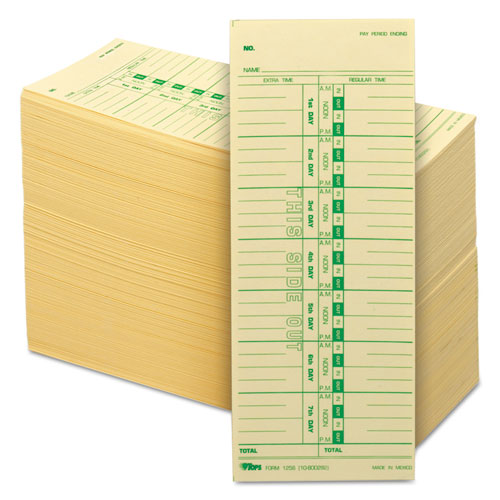 Time Clock Cards, Replacement For 10-800292, One Side, 3.5 X 9, 500/box
