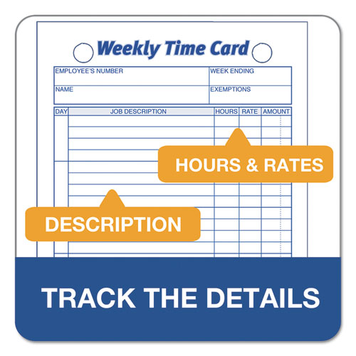 Weekly Employee Time Cards, One Side, 4.25 X 6.75, 100/pack.