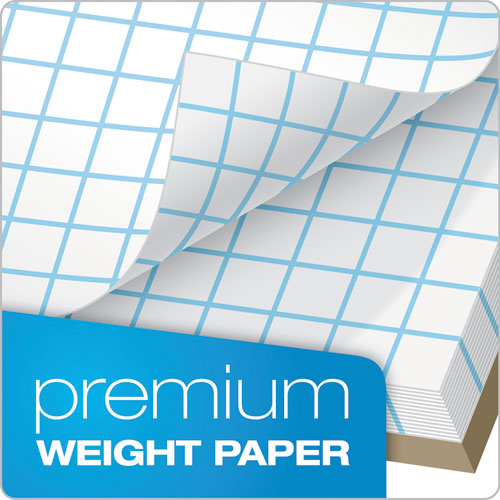 Quadrille Pads, Quadrille Rule (4 Sq/in), 50 White 8.5 X 11 Sheets.