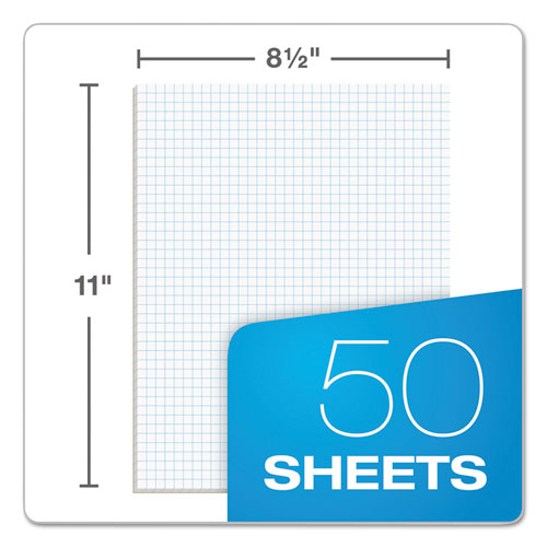Quadrille Pads, Quadrille Rule (4 Sq/in), 50 White 8.5 X 11 Sheets.