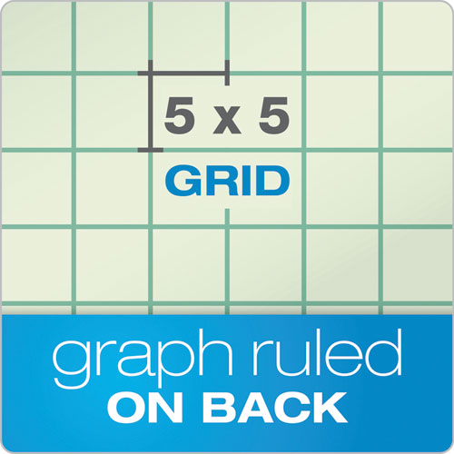 Engineering Computation Pads, Cross-section Quadrille Rule (5 Sq/in, 1 Sq/in), Green Cover, 200 Green-tint 8.5 X 11 Sheets.