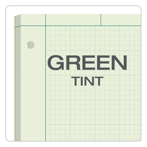 Engineering Computation Pads, Cross-section Quadrille Rule (5 Sq/in, 1 Sq/in), Green Cover, 200 Green-tint 8.5 X 11 Sheets.