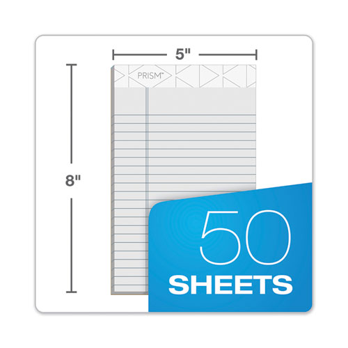 Prism + Colored Writing Pads, Narrow Rule, 50 Pastel Gray 5 X 8 Sheets, 12/pack.
