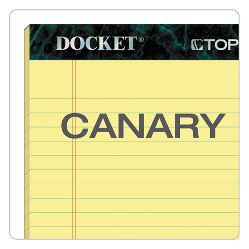 Docket Ruled Perforated Pads, Narrow Rule, 50 Canary-yellow 5 X 8 Sheets, 12/pack.