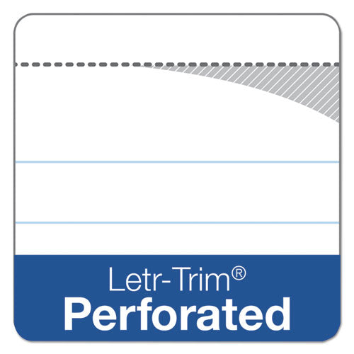 Docket Ruled Perforated Pads, Narrow Rule, 50 White 5 X 8 Sheets, 6/pack.