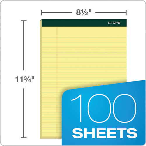 Double Docket Ruled Pads, Narrow Rule, 100 Canary-yellow 8.5 X 11.75 Sheets, 6/pack.