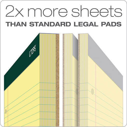Double Docket Ruled Pads, Wide/legal Rule, 100 Canary-yellow 8.5 X 11.75 Sheets, 6/pack.