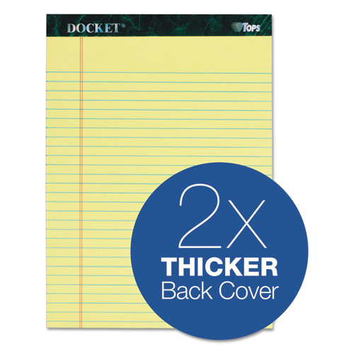 Docket Ruled Perforated Pads, Wide/legal Rule, 50 Canary-yellow 8.5 X 11.75 Sheets, 6/pack.