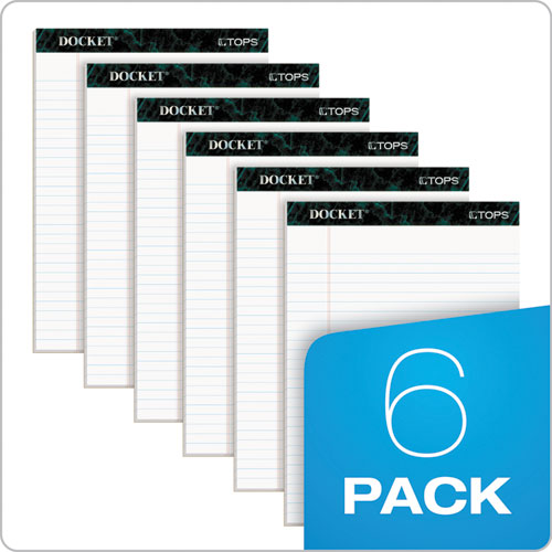 Docket Ruled Perforated Pads, Wide/legal Rule, 50 White 8.5 X 11.75 Sheets, 6/pack.