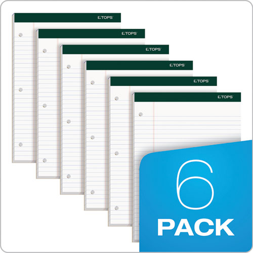 Double Docket Ruled Pads, Wide/legal Rule, 100 White 8.5 X 11.75 Sheets, 6/pack.