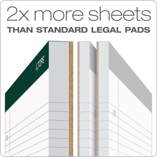 Double Docket Ruled Pads, Wide/legal Rule, 100 White 8.5 X 11.75 Sheets, 6/pack.