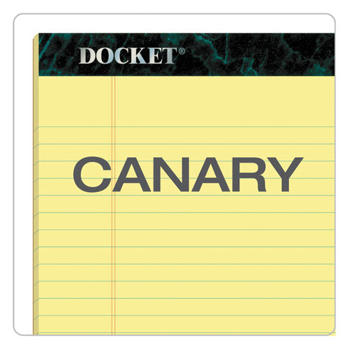 Docket Ruled Perforated Pads, Wide/legal Rule, 50 Canary-yellow 8.5 X 14 Sheets, 12/pack.