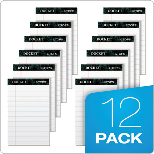 Docket Ruled Perforated Pads, Wide/legal Rule, 50 White 8.5 X 14 Sheets, 12/pack.