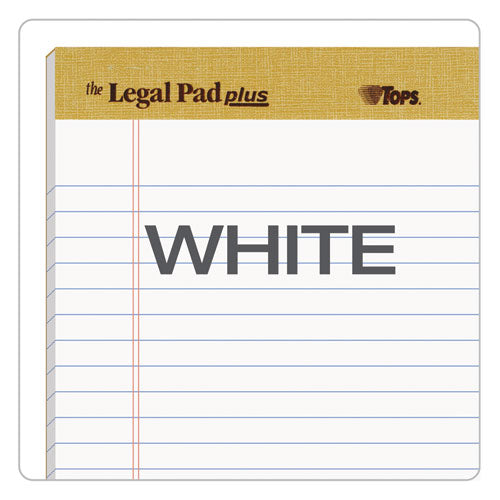 Legal Pad Plus Ruled Perforated Pads With 40 Pt. Back,Narrow Rule, 50 White 5 X 8 Sheets, Dozen
