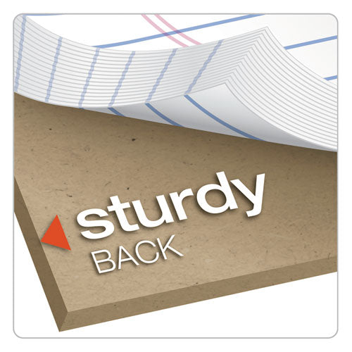 Legal Pad Plus Ruled Perforated Pads With 40 Pt. Back,Narrow Rule, 50 White 5 X 8 Sheets, Dozen