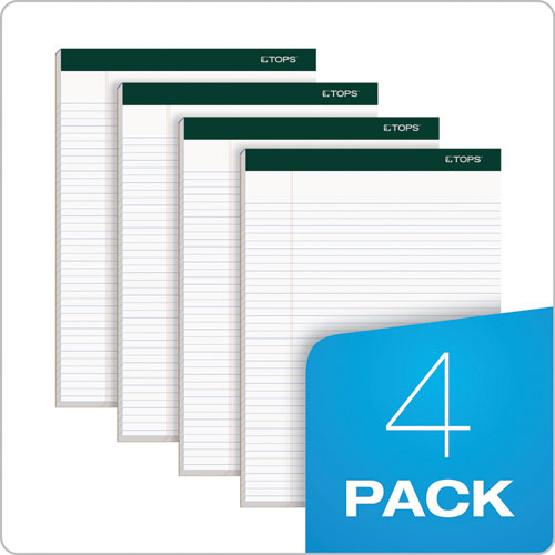 Double Docket Ruled Pads, Narrow Rule, 100 White 8.5 X 11.75 Sheets, 4/pack.
