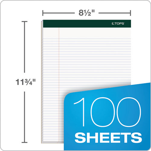 Double Docket Ruled Pads, Narrow Rule, 100 White 8.5 X 11.75 Sheets, 4/pack.