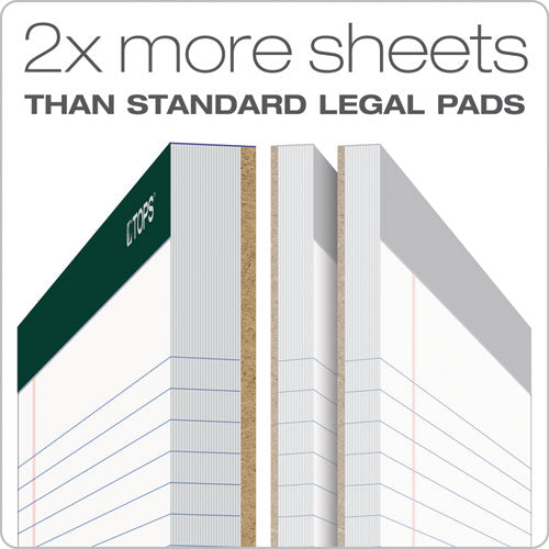 Double Docket Ruled Pads, Narrow Rule, 100 White 8.5 X 11.75 Sheets, 4/pack.