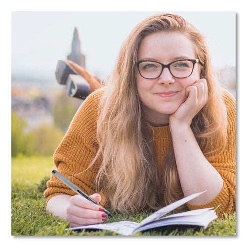 Vision Needle Roller Ball Pen, Stick, Fine 0.7 Mm, Black Ink, Gray/clear/black Barrel, Dozen.