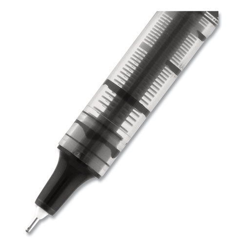 Vision Needle Roller Ball Pen, Stick, Fine 0.7 Mm, Black Ink, Gray/clear/black Barrel, Dozen.