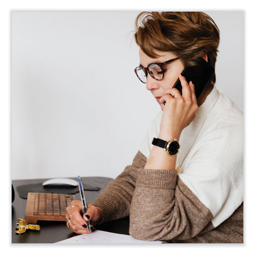 Signo 207 Needle Point Gel Pen,Retractable, Medium 0.7 Mm, Blue Ink, Clear/black/blue Barrel, Dozen