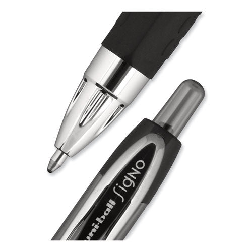 Signo 207 Gel Pen, Retractable, Bold 1 Mm, Black Ink, Smoke/black Barrel, Dozen.
