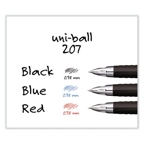 207 Signo Gel Ultra Micro Gel Pen, Retractable, Extra-fine 0.38 Mm, Black Ink, Clear/black Barrel.