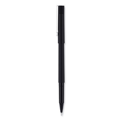 Roller Ball Pen, Stick, Extra-fine 0.5 Mm,Black Ink, Black Barrel, 36/pack