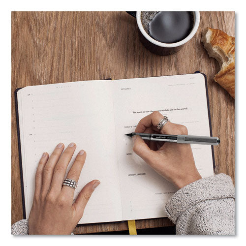 Vision Roller Ball Pen, Stick, Fine 0.7 Mm, Black Ink, Silver/black/clear Barrel, 36/pack.