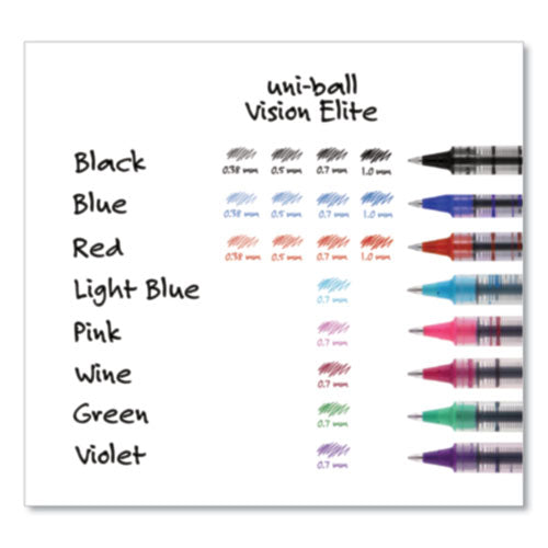 Vision Roller Ball Pen, Stick, Fine 0.7 Mm, Black Ink, Silver/black/clear Barrel, 36/pack.