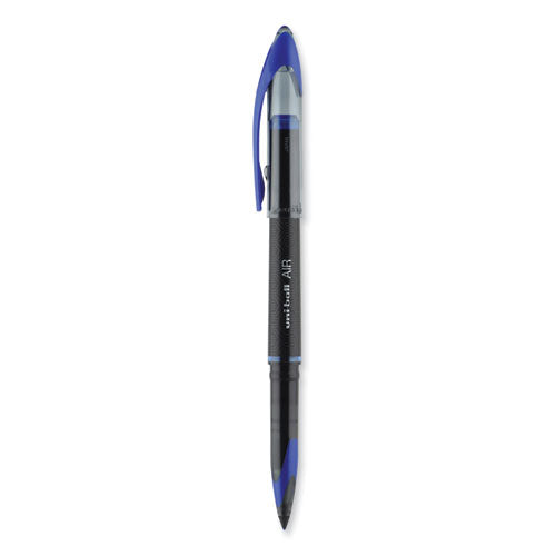 Air Porous Roller Ball Pen, Stick, Medium 0.7 Mm, Blue Ink, Black/blue Barrel, Dozen.