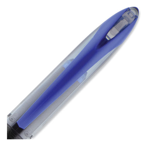 Air Porous Roller Ball Pen, Stick, Medium 0.7 Mm, Blue Ink, Black/blue Barrel, Dozen.