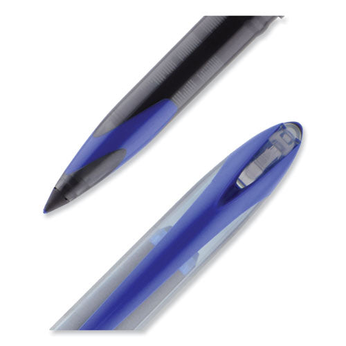 Air Porous Roller Ball Pen, Stick, Medium 0.7 Mm, Blue Ink, Black/blue Barrel, Dozen.