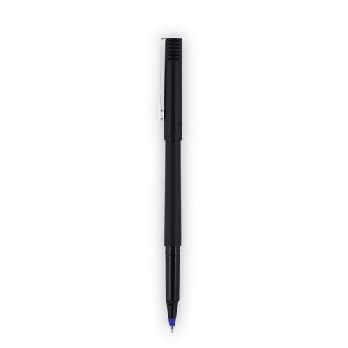 Roller Ball Pen, Stick, Extra-fine 0.5 Mm, Blue Ink, Black/blue Barrel, 72/pack.