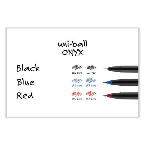 Onyx Roller Ball Pen, Stick, Fine 0.7 Mm, Black Ink, Black Barrel, 72/pack.
