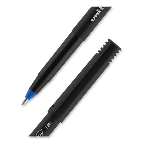 Onyx Roller Ball Pen, Stick, Fine 0.7 Mm, Blue Ink, Black/blue Barrel, 72/pack.