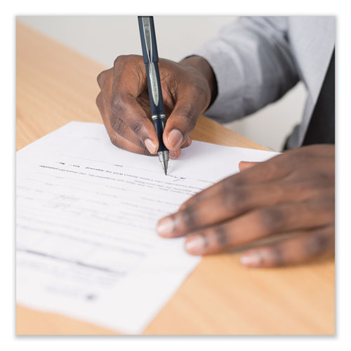 Jetstream Stick Hybrid Gel Pen, Bold 1 Mm, Blue Ink, Black/silver/blue Barrel.