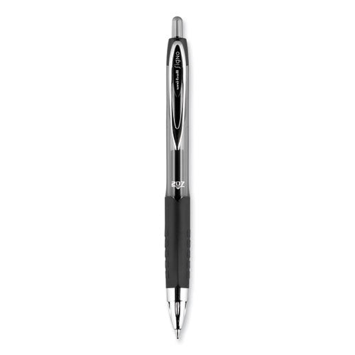 Signo 207 Gel Pen, Retractable, Medium 0.7 Mm, Black Ink, Smoke/black Barrel,Dozen