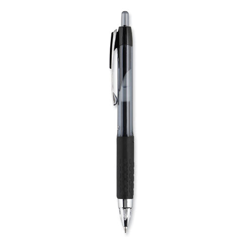 Signo 207 Gel Pen, Retractable, Medium 0.7 Mm, Black Ink, Smoke/black Barrel,Dozen