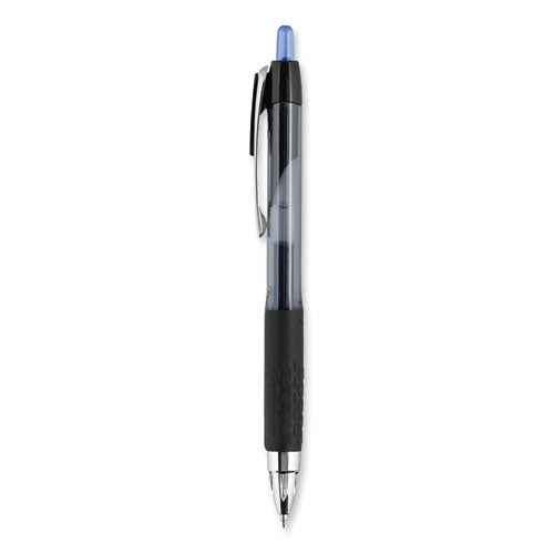 Signo 207 Gel Pen, Retractable, Medium 0.7 Mm, Blue Ink, Smoke/black/blue Barrel, Dozen.