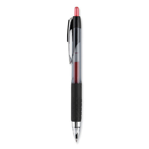 Signo 207 Gel Pen, Retractable, Medium 0.7 Mm, Red Ink, Smoke/black/red Barrel, Dozen.
