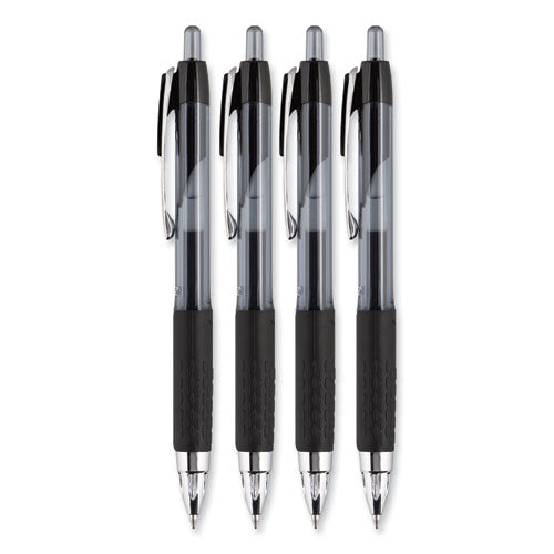 Signo 207 Gel Pen, Retractable, Medium 0.7 Mm, Black Ink, Smoke/black Barrel, 4/pack.