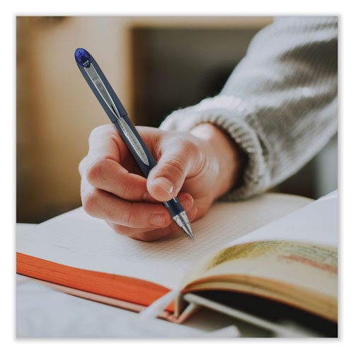 Jetstream Hybrid Gel Pen, Stick, Fine 0.7 Mm, Blue Ink, Blue/silver Barrel.